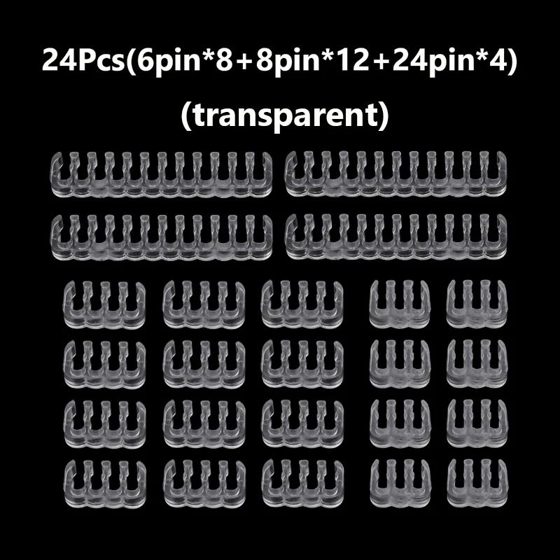 24Piece PC Cable Comb Set Premium Wire Management Clamps Motherboard GPU Power Cable Organizer 9