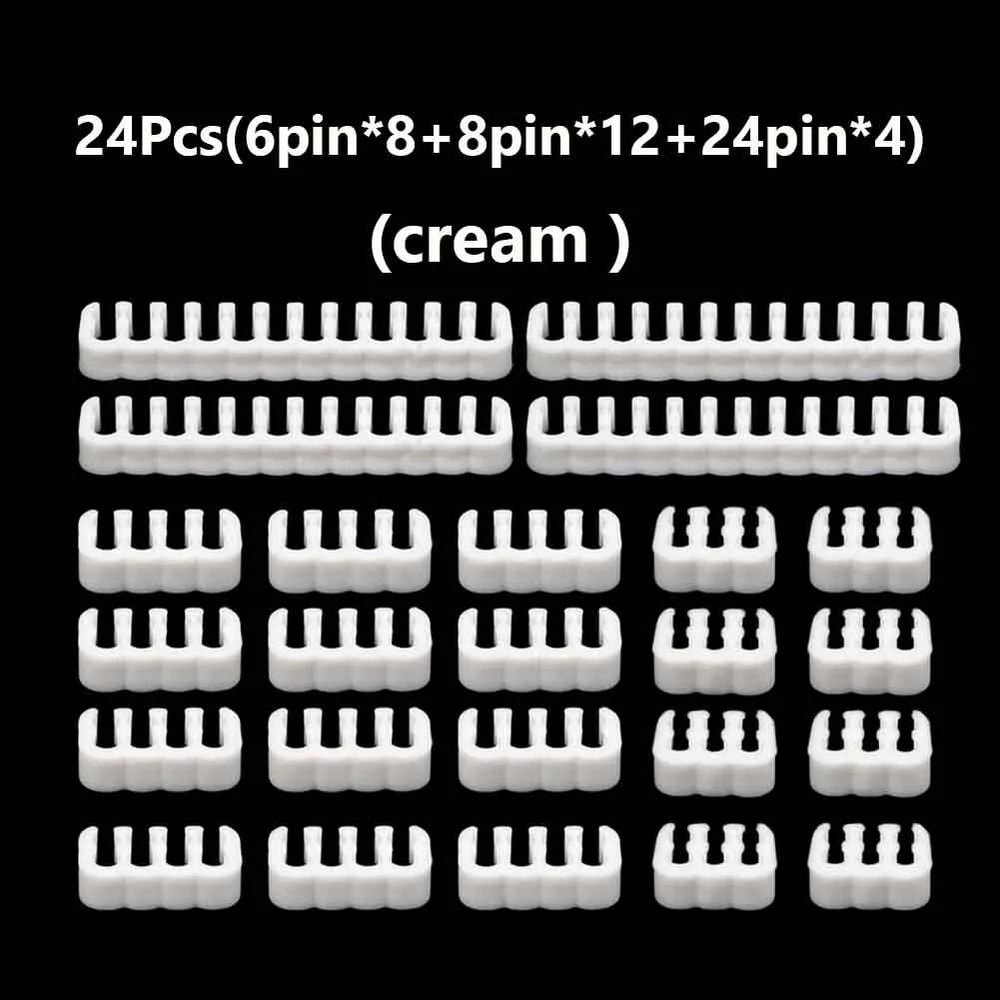 24Piece PC Cable Comb Set Premium Wire Management Clamps Motherboard GPU Power Cable Organizer 8