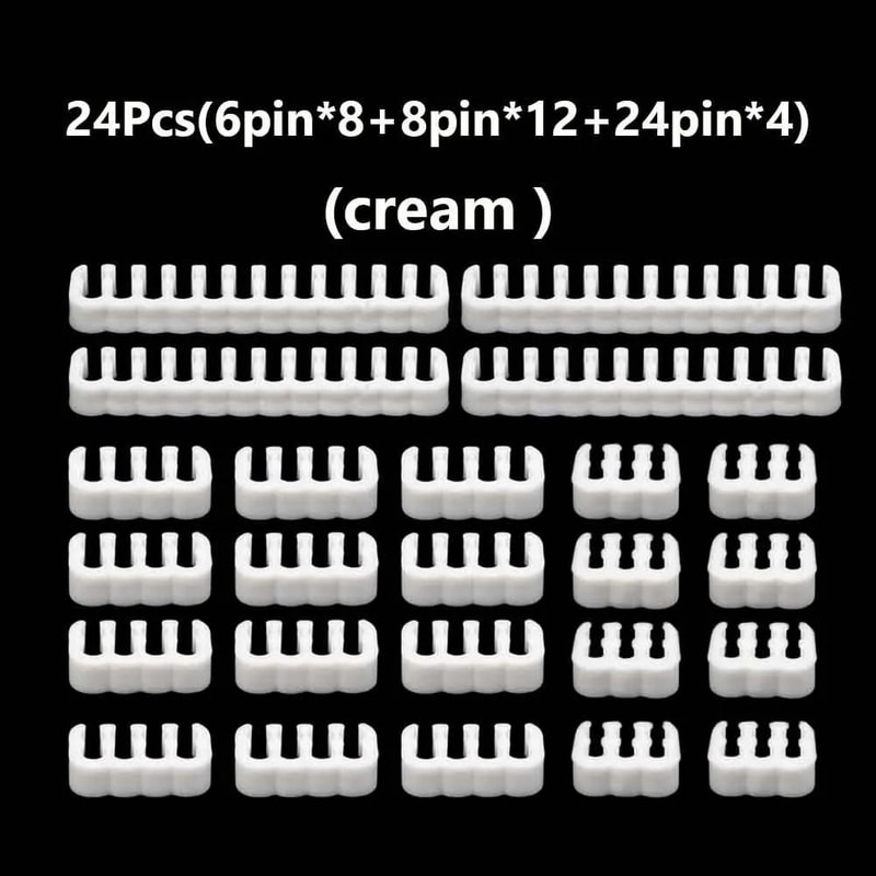 24Piece PC Cable Comb Set Premium Wire Management Clamps Motherboard GPU Power Cable Organizer 8