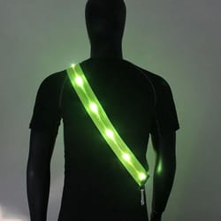 led reflective safety shoulder straps – rechargeable night visibility gear – adjustable high-glow straps for cycling, ru