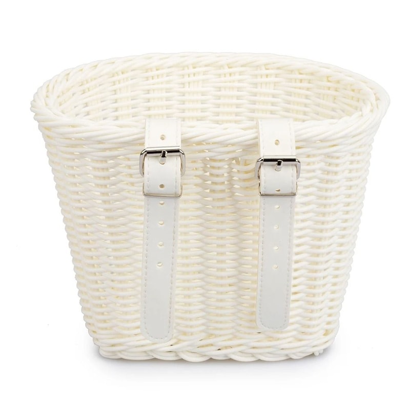 Adjustable Woven Bicycle Front Basket HandCrafted Handlebar Cargo Hub MultiFunctional Bike Storag 1