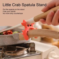 crab-shaped silicone utensil rest – anti-overflow lid lifter & spatula holder – professional kitchen gadget