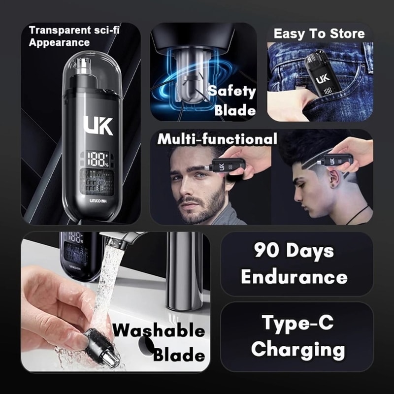 Mini Rechargeable Nose Hair Trimmer Portable Pocket Ear Eyebrow Clipper Professional Painless Gr 2