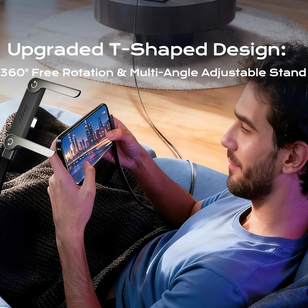 2in1 Foldable TypeC Cable Holder 240W UltraFast Charging Data Hub Integrated Mobile Phone Bracket 4