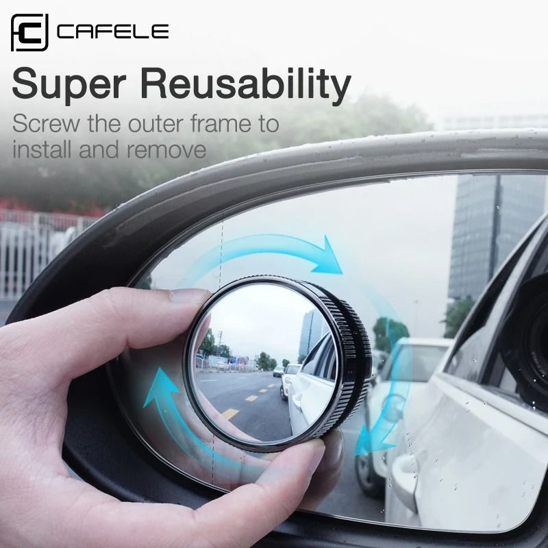 HD Blind Spot Mirrors 360 WideAngle Vacuum Mount Convex Glass Safety Mirrors 2pcs 4