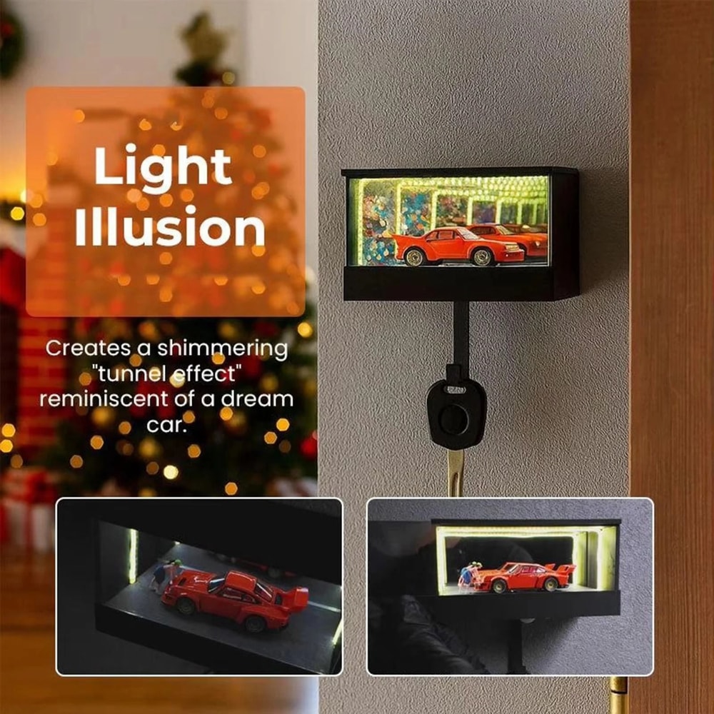 Car Garage Key Organizer WallMounted Entryway Key Hanger With LED Light Modern Home Office Decor 2