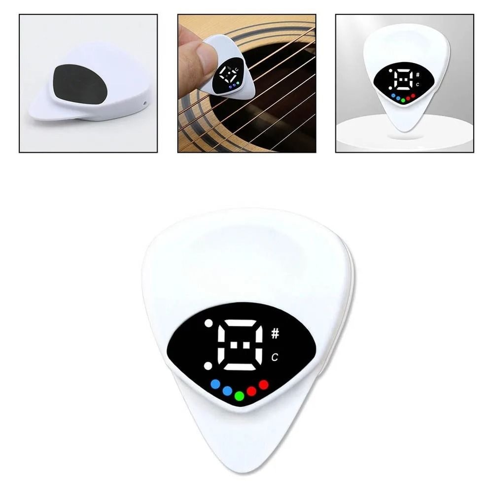 2in1 Guitar Pick Tuner Integrated Digital Precision Tuner Performance Pick Professional String A 0