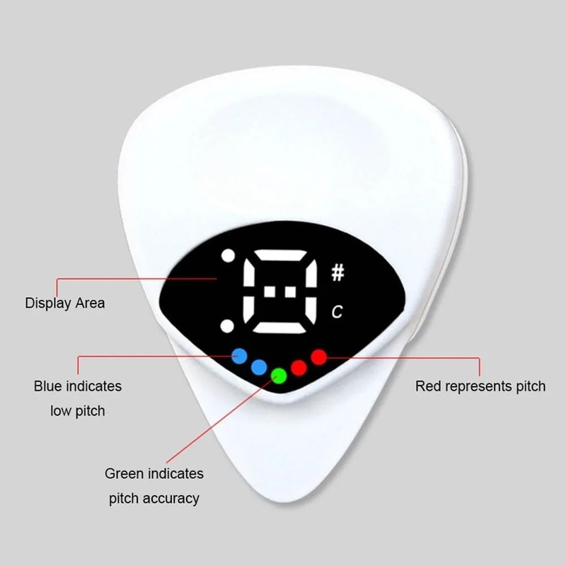 2in1 Guitar Pick Tuner Integrated Digital Precision Tuner Performance Pick Professional String A 3