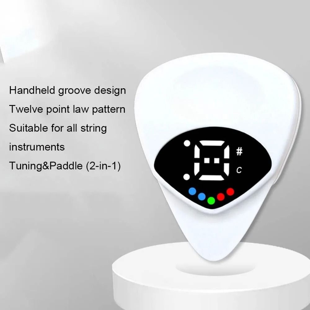 2in1 Guitar Pick Tuner Integrated Digital Precision Tuner Performance Pick Professional String A 4
