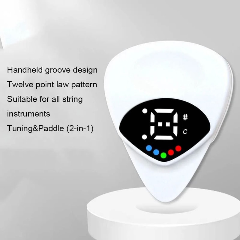 2in1 Guitar Pick Tuner Integrated Digital Precision Tuner Performance Pick Professional String A 4