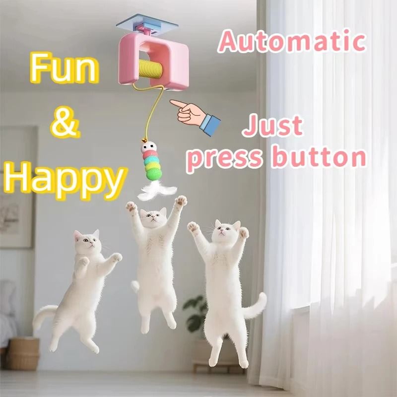 Interactive Electric Cat YoYo Smart DoorHanging Automatic Ball Toy SelfEntertainment Feline Amuse 0