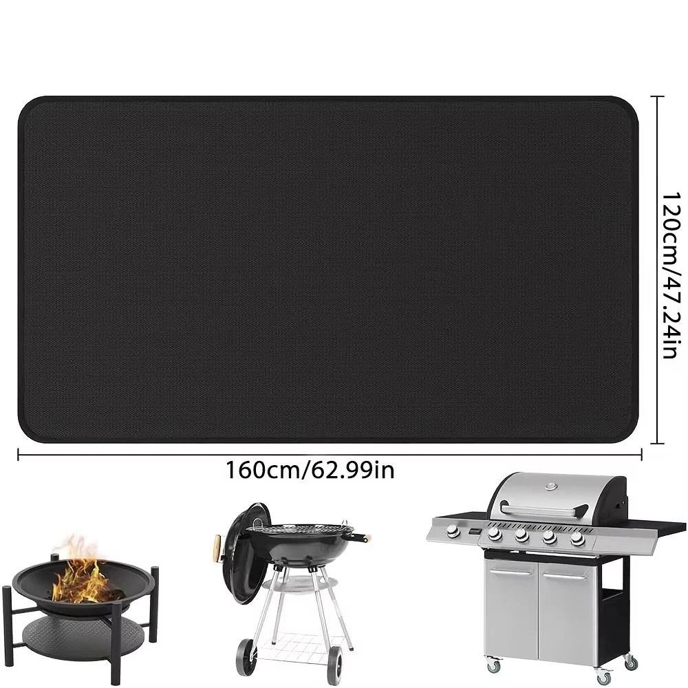 Outdoor Fire Pit BBQ Protective Mat Flame Retardant HeatResistant Pad HeavyDuty Floor Deck Guar 9