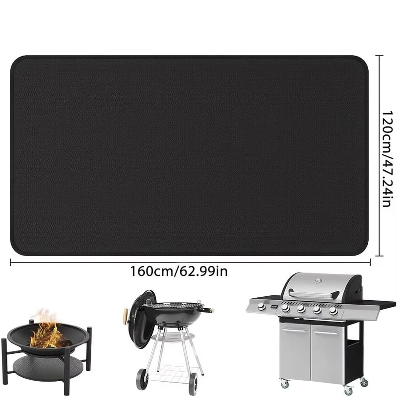 Outdoor Fire Pit BBQ Protective Mat Flame Retardant HeatResistant Pad HeavyDuty Floor Deck Guar 9