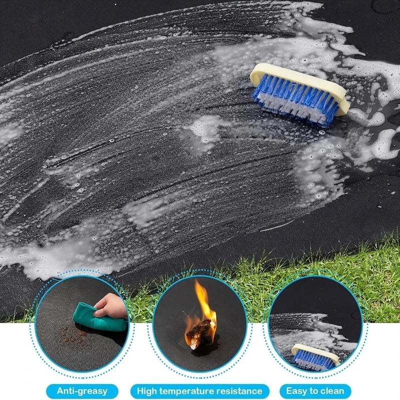 Outdoor Fire Pit BBQ Protective Mat Flame Retardant HeatResistant Pad HeavyDuty Floor Deck Guar 4