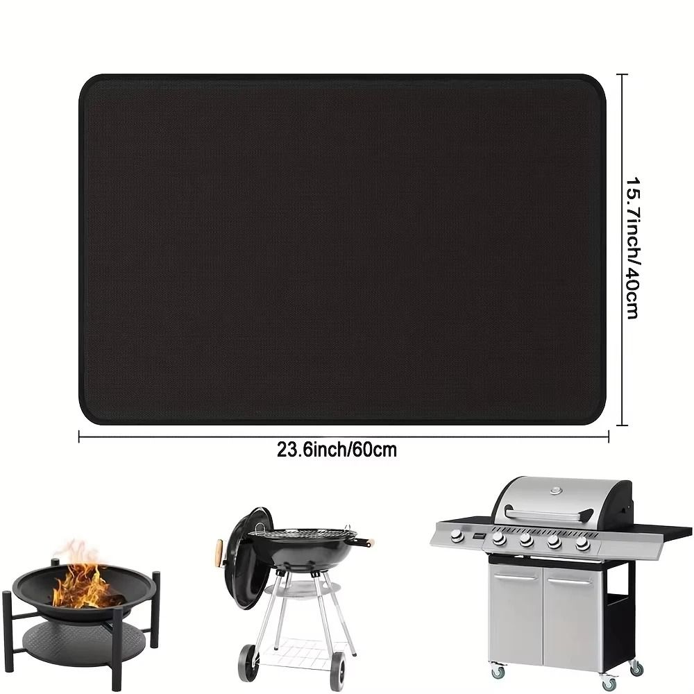 Outdoor Fire Pit BBQ Protective Mat Flame Retardant HeatResistant Pad HeavyDuty Floor Deck Guar 7