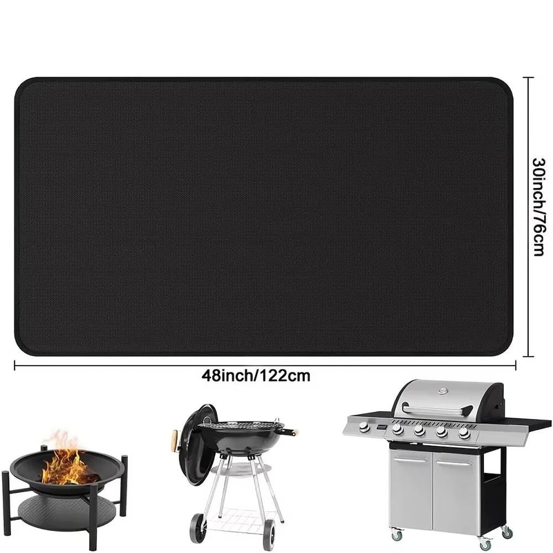 Outdoor Fire Pit BBQ Protective Mat Flame Retardant HeatResistant Pad HeavyDuty Floor Deck Guar 8