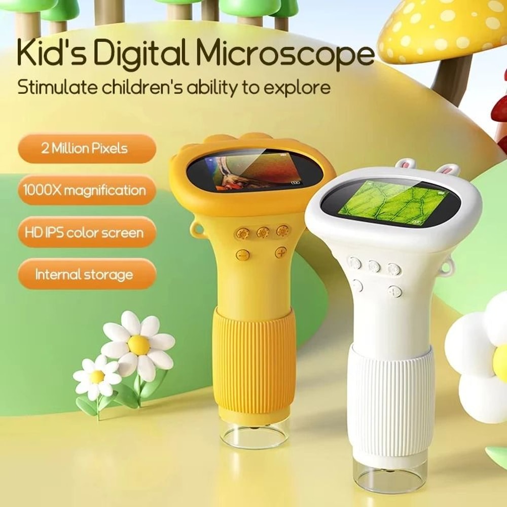 Digital Kids Learning Microscope 1000x HD Magnifier With 200MP Lens Educational Photo Video Scie 2