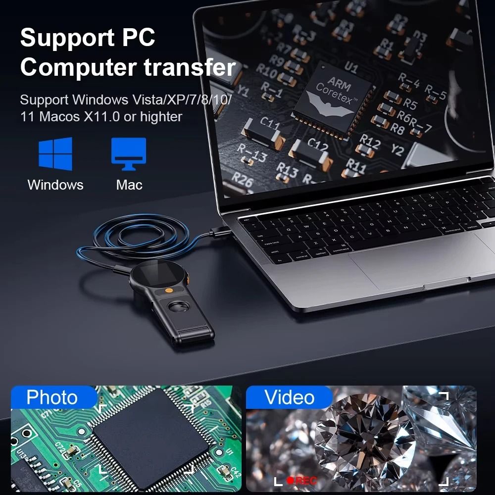 Autofocus 500x Digital Microscope 2 In HD Screen Handheld Magnifier Professional Electronics Repai 6