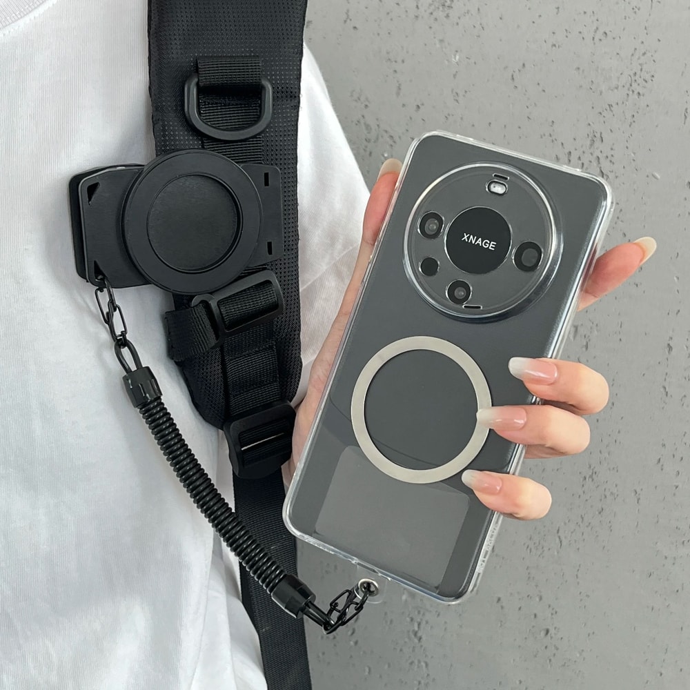 Magnetic HandsFree Belt Clip Holder Universal Phone Backpack Mount With Metal Hook Spring Rope M 0