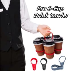foldable 6-pack drink carrier – portable reusable coffee cup holder with handle – high-yield bar & party rack