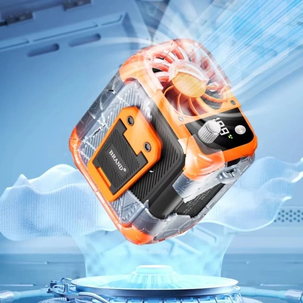 Mini HighSpeed Waist Hanging Neck Fan Bladeless Portable Cooling Hub With Power Bank LED Lightin 6