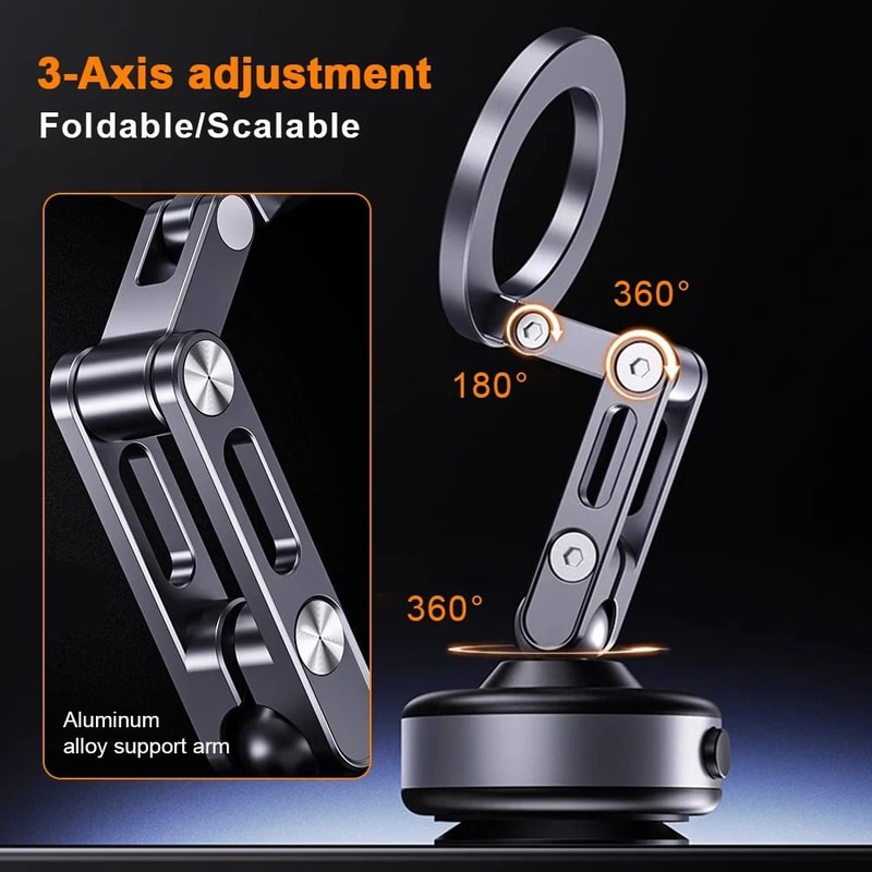 X93 Magnetic Electric Vacuum Phone Mount 360 Rotating Folding Stand For Car Gym Desktop Streaming 2