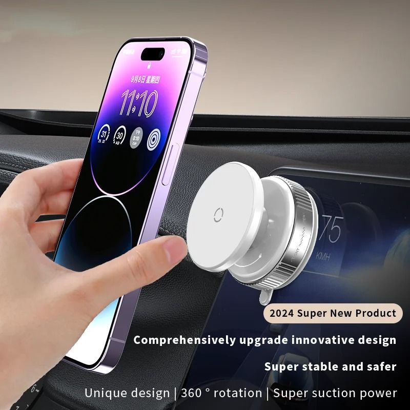 Mechanical Vacuum Magnetic Phone Mount 360 Rotatable Suction Cup Stand N52 Adsorption Gym Car Br 4