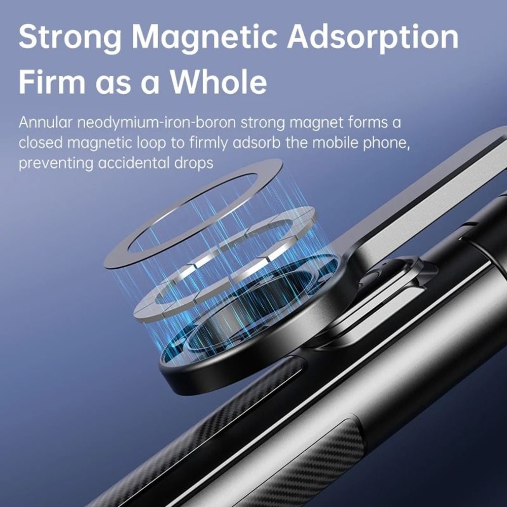 Magnetic Phone Tripod Selfie Stick Wireless Phone Grip Desktop Stand MagSafe Compatible Stabiliz 2