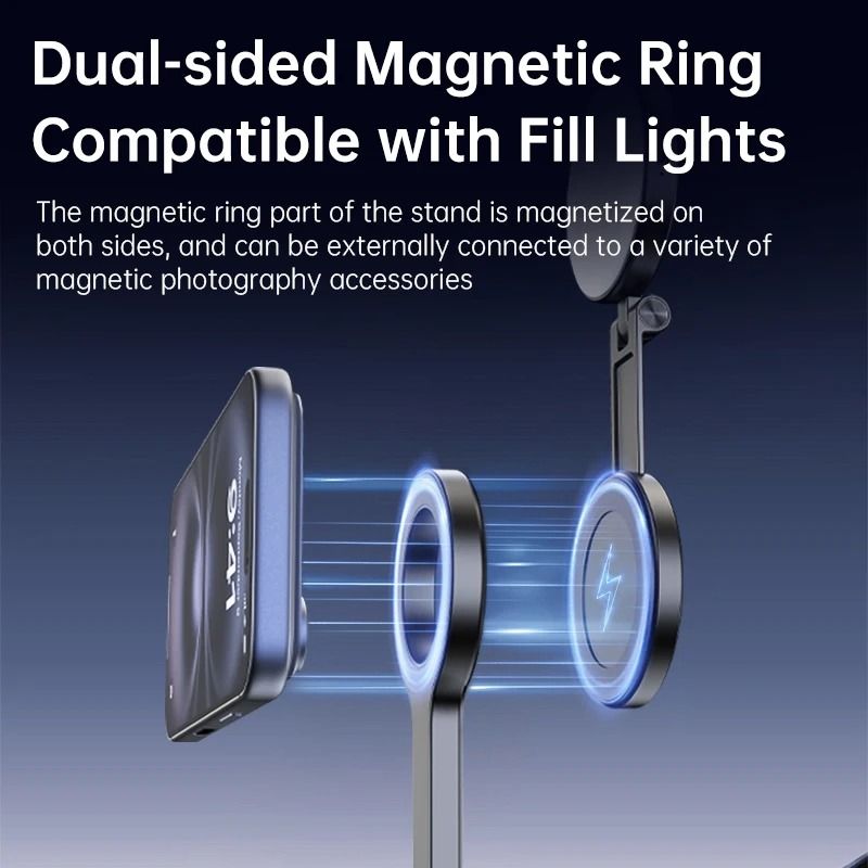 Magnetic Phone Tripod Selfie Stick Wireless Phone Grip Desktop Stand MagSafe Compatible Stabiliz 4