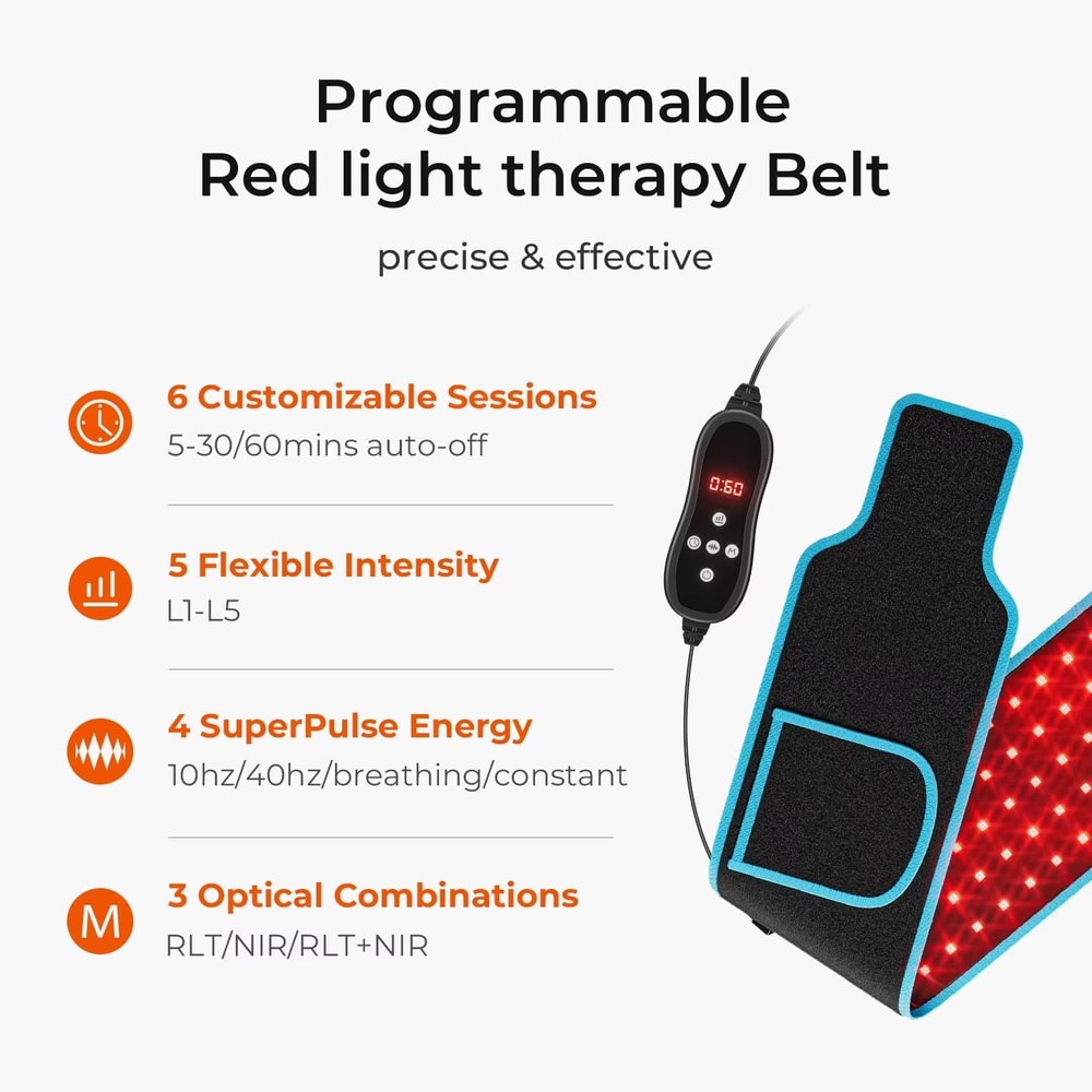 Red Light Therapy Belt With 100 LEDs For Fat Loss And Pain Relief 8