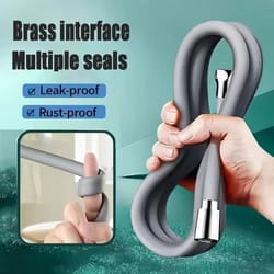 flexible silicone explosion-proof shower hose – anti-winding high-pressure tube – universal bathroom faucet hub
