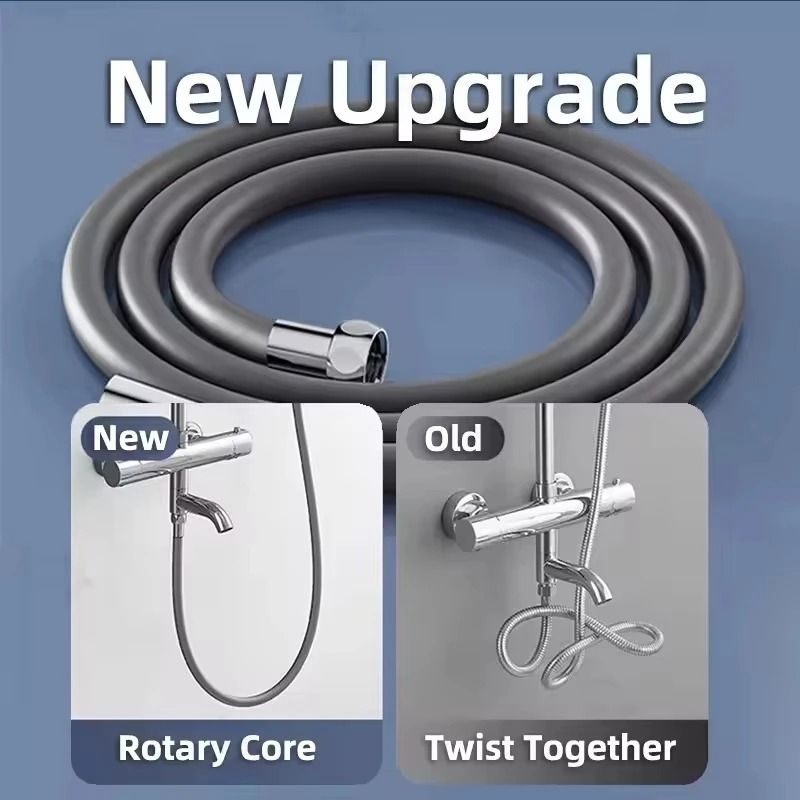 Flexible Silicone ExplosionProof Shower Hose AntiWinding HighPressure Tube Universal Bathroom Fau 2