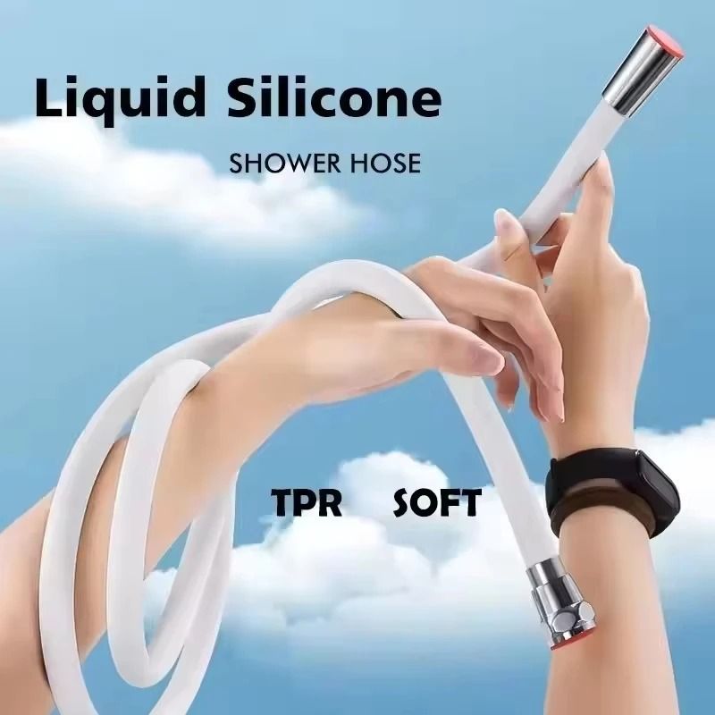 Flexible Silicone ExplosionProof Shower Hose AntiWinding HighPressure Tube Universal Bathroom Fau 3