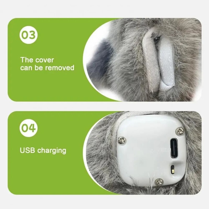 Vibrating ClawActivated Plush Cat Toy Rechargeable Flapping Motion Teaser HighYield Indoor Huntin 2