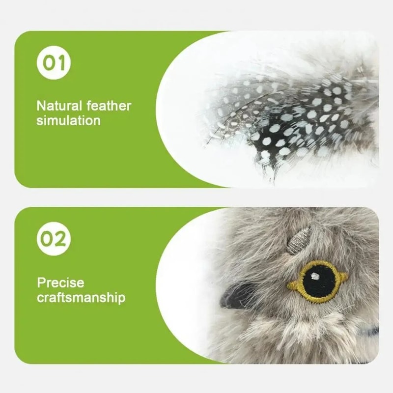 Vibrating ClawActivated Plush Cat Toy Rechargeable Flapping Motion Teaser HighYield Indoor Huntin 3