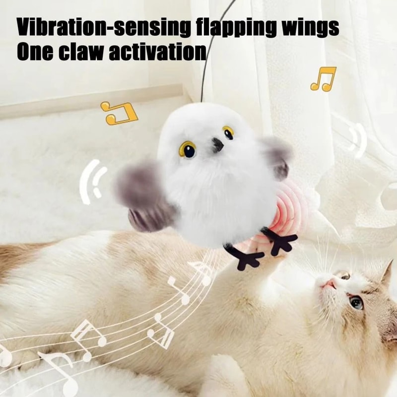 Vibrating ClawActivated Plush Cat Toy Rechargeable Flapping Motion Teaser HighYield Indoor Huntin 6