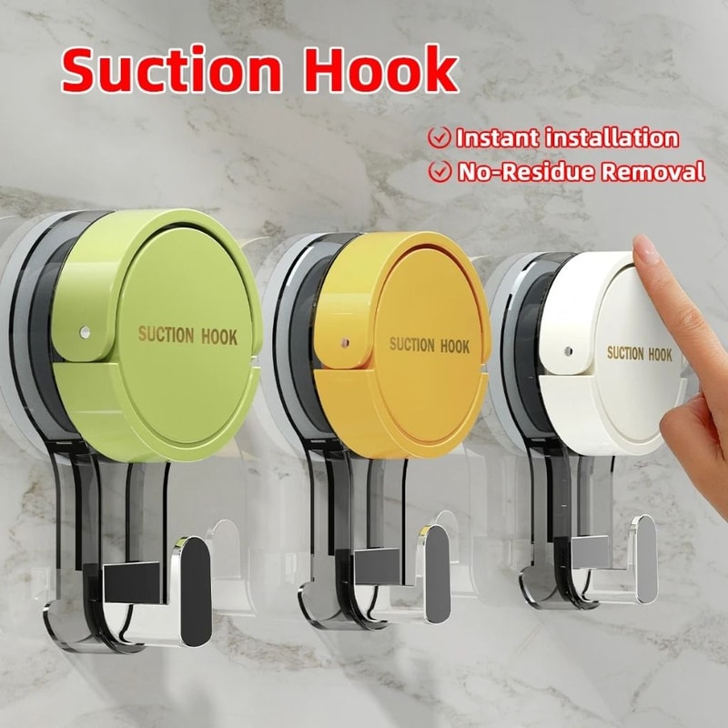 Suction Hooks With Strong Vacuum Power Traceless NoDrilling Adhesive Mounts HighYield Utility Sup 0