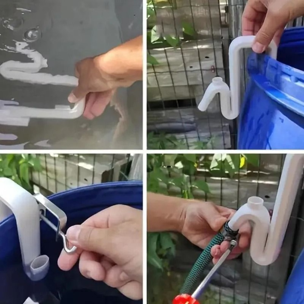 SelfPriming Siphon Hose System NoDrill Overflow Rainwater Transfer Pipe Effortless Auto Drain So 5