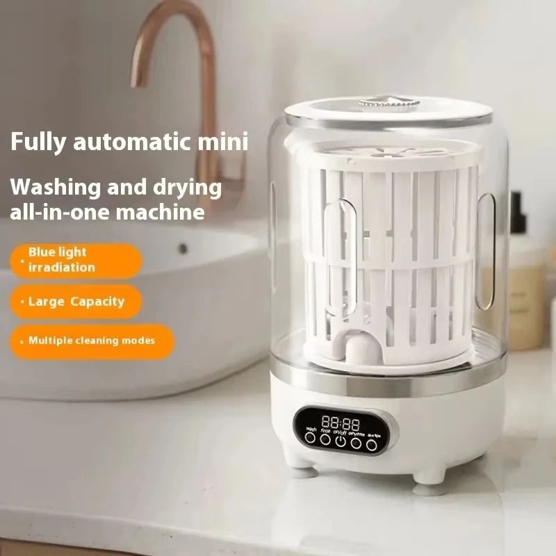 Mini Turbo Portable Washing Machine USBRechargeable Dehydrating Hub HighYield Underwear Sock Car 2