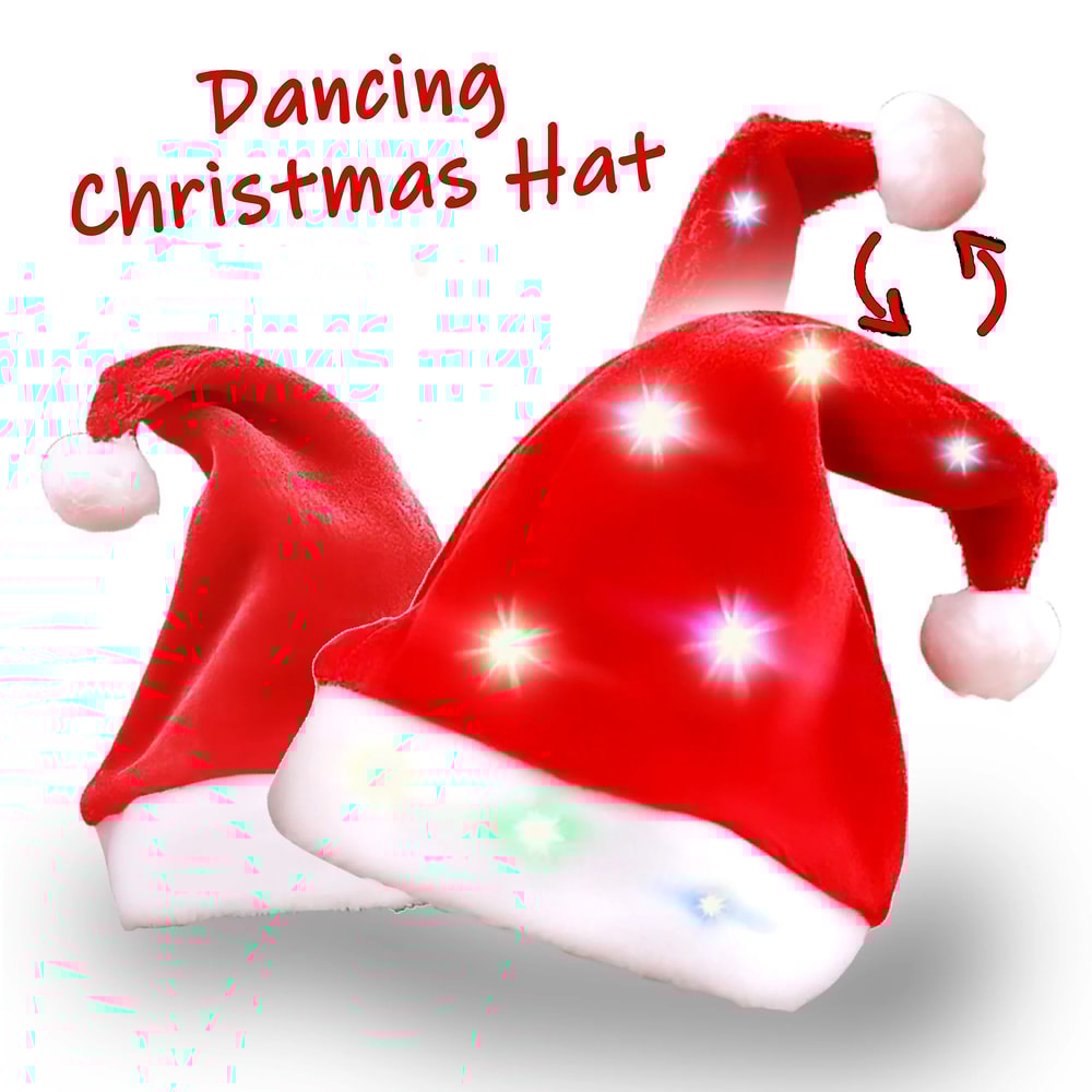 Luminous LED Plush Santa Hat Adjustable HighEnd Christmas Headwear Professional Holiday Decoratio 0