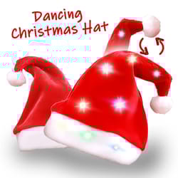 luminous led plush santa hat – adjustable high-end christmas headwear – professional holiday decoration hub