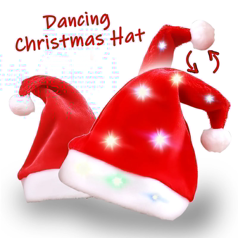 Luminous LED Plush Santa Hat Adjustable HighEnd Christmas Headwear Professional Holiday Decoratio 1