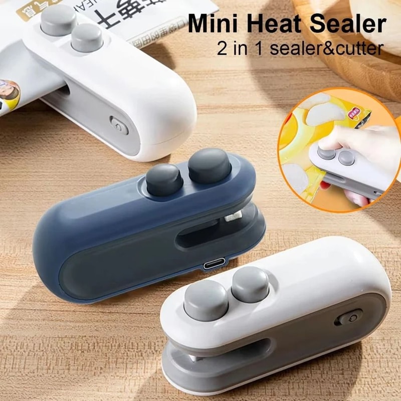 2in1 USB Mini Heat Sealer Handheld Vacuum Bag Sealer And Cutter HighYield Food Preservation Inter 1