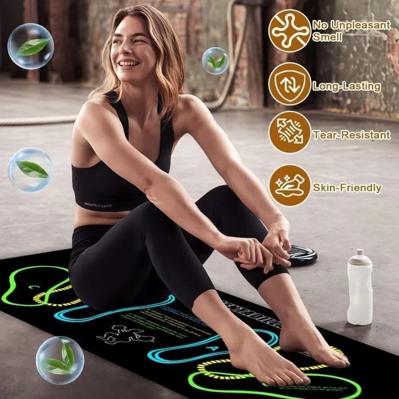 TwoColor Fitness Squat Mat 14 X 31 In NonSlip Professional Form Guide HighYield Home Gym Exercise 4