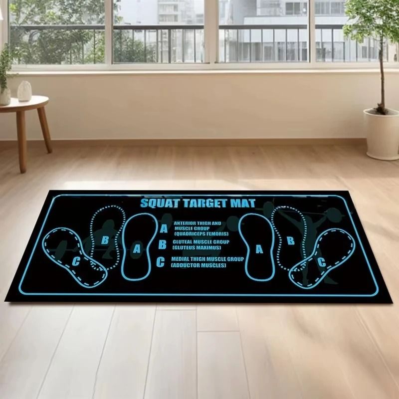 TwoColor Fitness Squat Mat 14 X 31 In NonSlip Professional Form Guide HighYield Home Gym Exercise 7