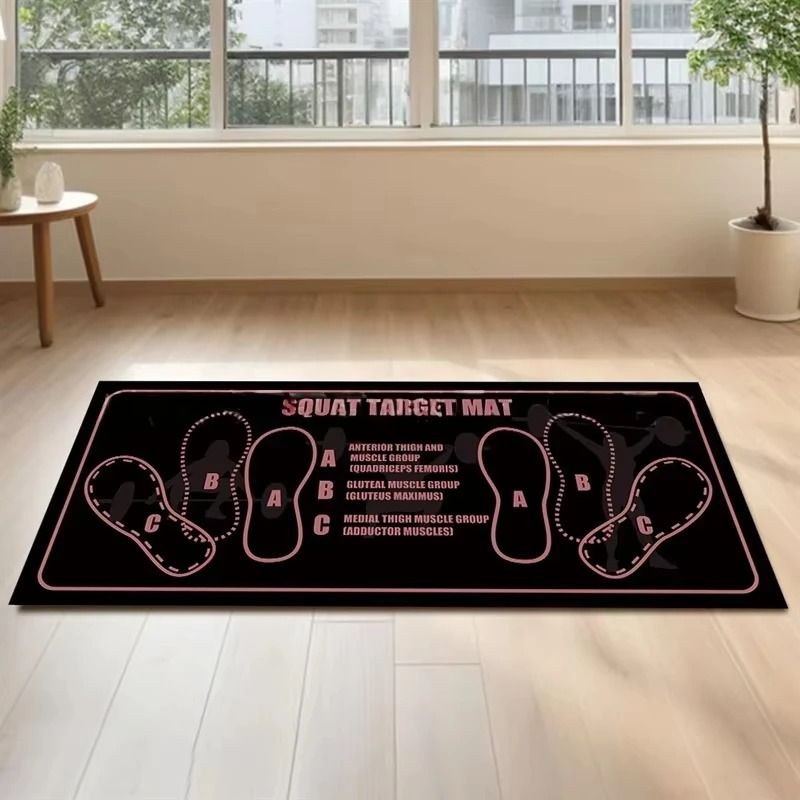 TwoColor Fitness Squat Mat 14 X 31 In NonSlip Professional Form Guide HighYield Home Gym Exercise 8