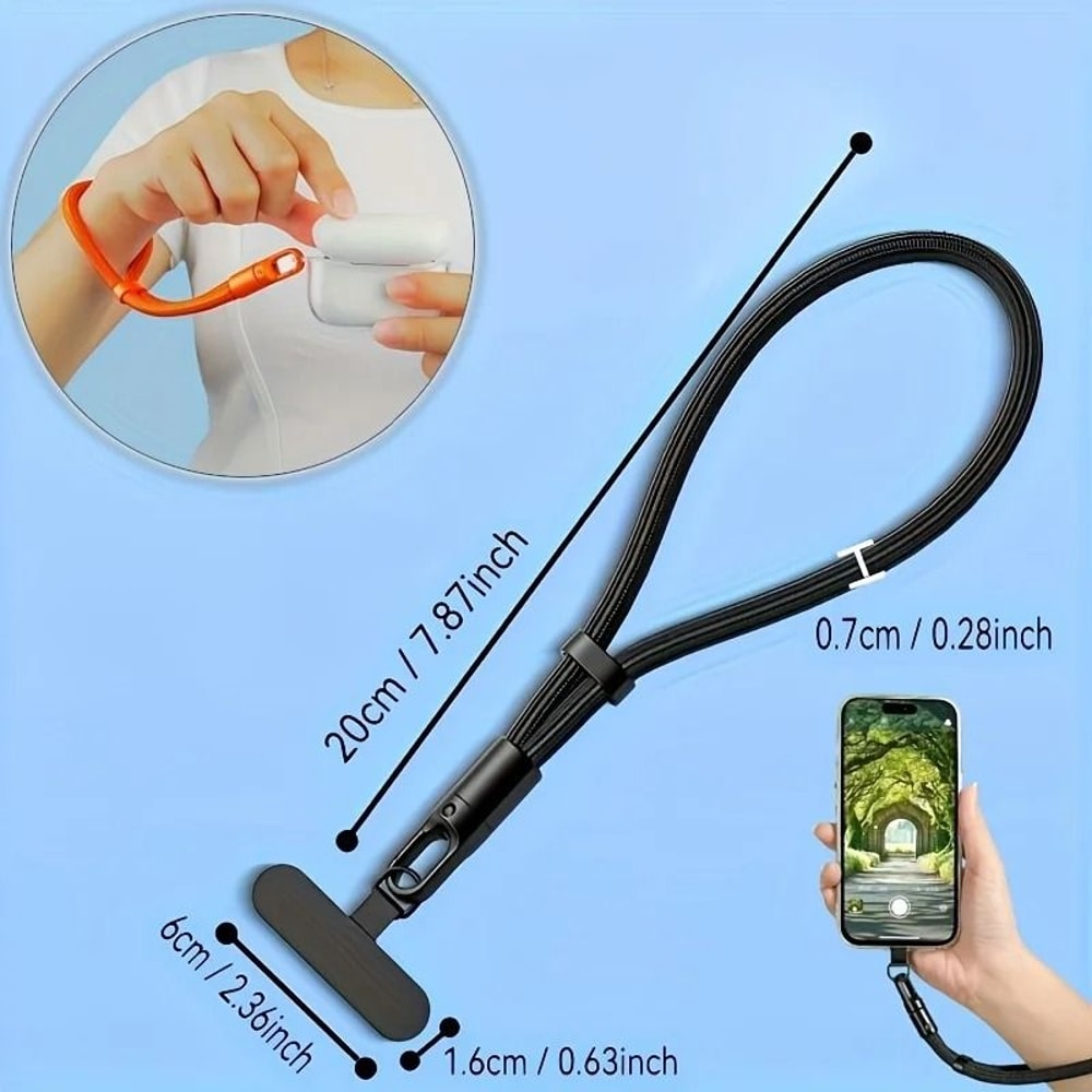 Phone Lanyard Crossbody Wrist Strap With Safety Clip HighYield Universal Mobile Support Hub 3