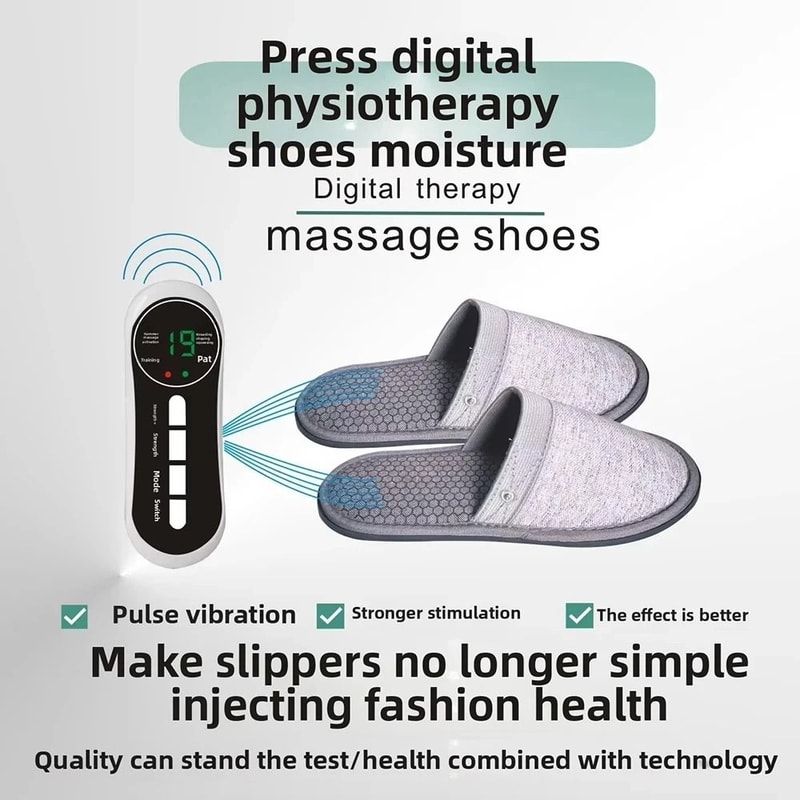 EMS Electric Foot Massager Slippers Remote Controlled Pulse Muscle Stimulator HighYield Pain Reli 2