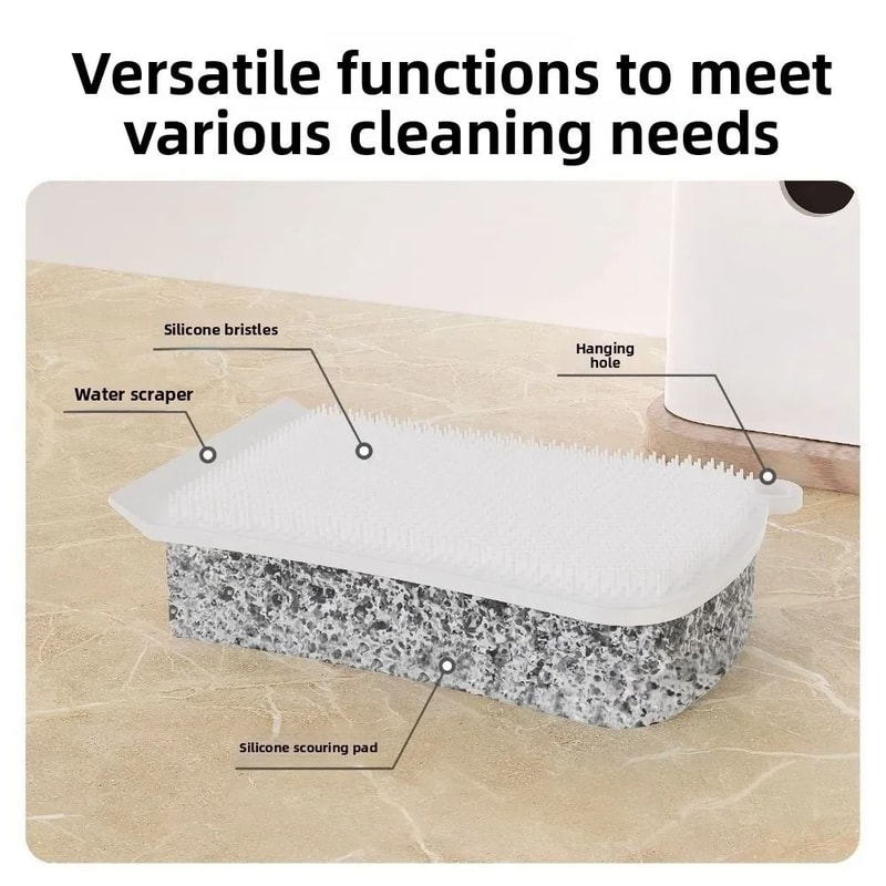 3in1 Silicone Sponge Brush MultiSurface Pot Wiper Scraper HighYield Kitchen Sanitation Interacti 2