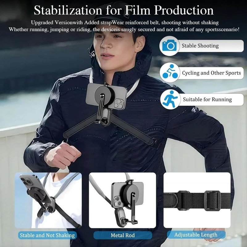 Magnetic Silicone Neck Mount QuickRelease HandsFree Support HighYield FirstPerson Video Interacti 5